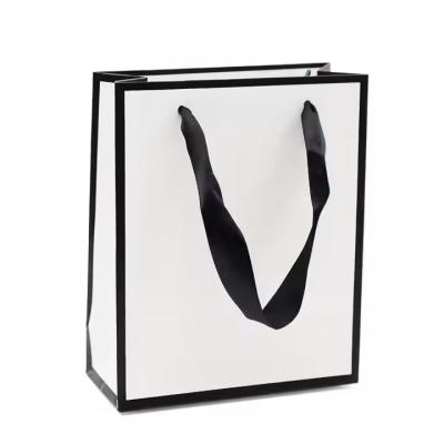 Matte White Cardboard Shopping Paper Bags Clothing Retail Packing Bag