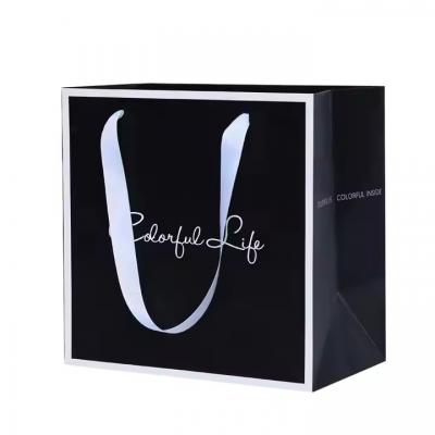 pink Gift Paper Bag Packaging With Ribbon Handle Luxury Bags for Jewelry