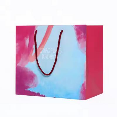 Custom Logo Gift Bags With Cloth Handles Recycled Paper Gift Shopping Bags