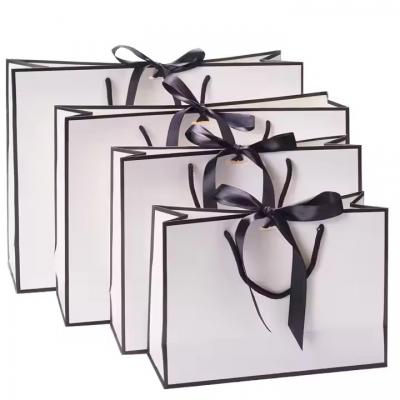 Eco-friendly White Black Brown Kraft Gift Paper Shopping Bag With Your Own Logo