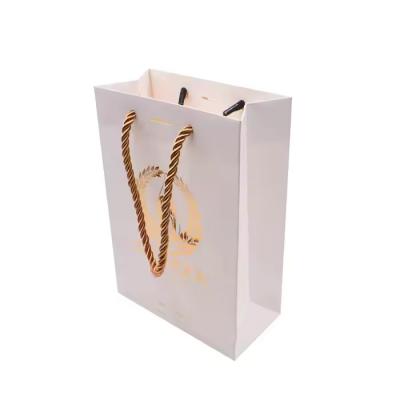 Shopping Bag for Makeup White Packaging Cosmetic Gift White Paper Bag With Ribbon