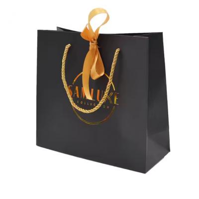 Environmental Black Kraft Paper Bags Grocery Packaging Bags Tote Gift Bags