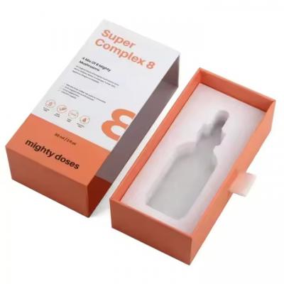 Cute Sliding Small Jewelry Gift Drawer Kraft Paper Boxes with Embossing