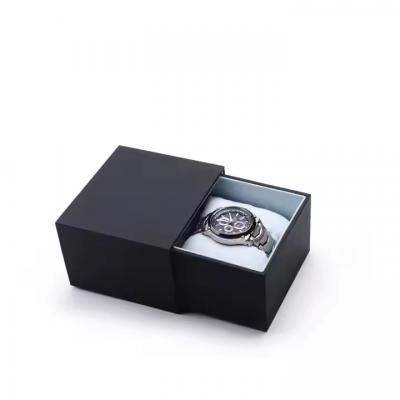 Black Watch Drawer Gift Packaging Case Cardboard Strap Sliding Paper Box