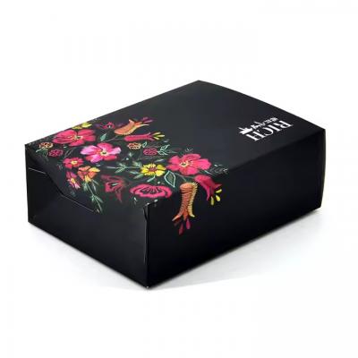 Custom Black Tuck up Cardboard Box Tea Bags Storage Box