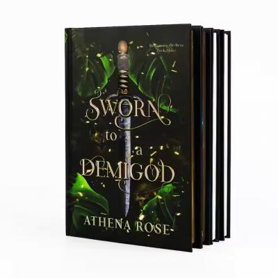 Spot UV Title Custom Hardcover Book Printing Service with Golden Edges