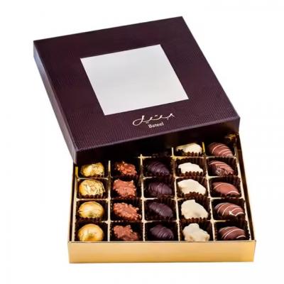 Luxury Clear Window Lid Cardboard Pastry Dates Chocolate Gift Paper Box