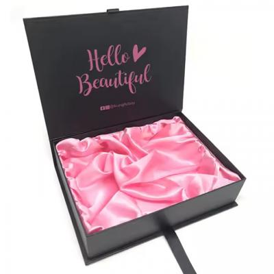 Extension Rigid Packing Box Bespoke Premium Gift Box Packaging With Silk Satin