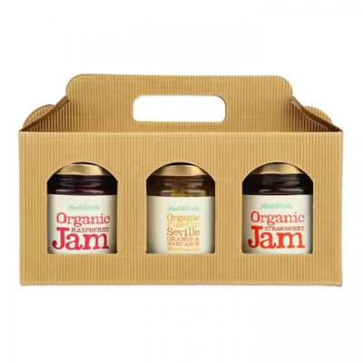 Kraft Corrugated Cardboard Paper Wine Carrier Packaging Gable Boxes with Handles