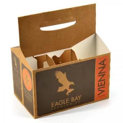Custom Corrugated Paper Packaging Drinking Box 6 Six Packs Beer Carrier