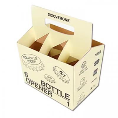 Packing Box Custom Printed Portable Handle Six Pack Cardboard Paper Wine
