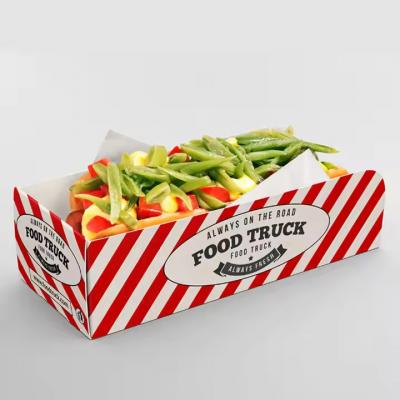 Custom Clamshell Hot Dog Box Disposable Blank White Hinged Paper Hot Dog Tray