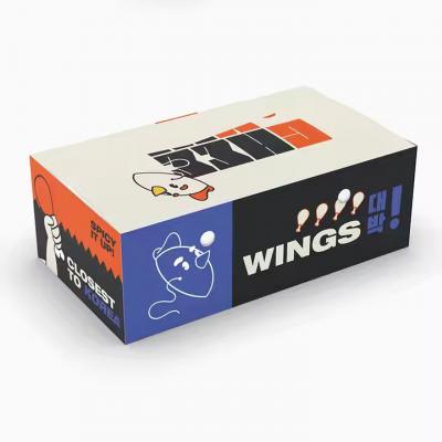 Portable Packaging Box Takeaway Fast Food Cardboard Fries Chicken Wing Paper Box