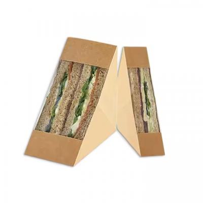 Sandwich Box Custom Printed Kraft Paper Triangle Sandwich Packaging