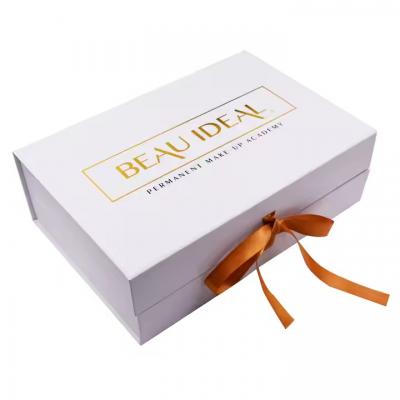 Custom Rigid Folding Gold Foil Paper Packaging Magnet Closure Lid