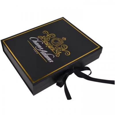 Wig Magnetic Folding Box Matt Black Logo Gold Foil Jewelry Packaging Box