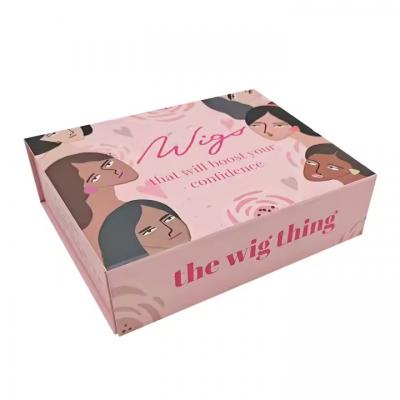 Wig Hair Extension Magnetic Cosmetic Packaging Box With Ribbon Handle