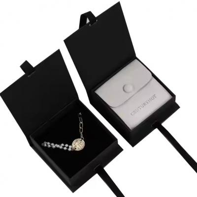Jewelry Drawer Cardboard Box Ribbon Necklace Earrings Ring Jewelry