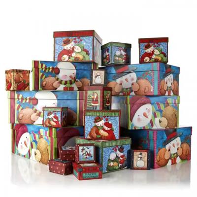 Printing Collapsible Cardboard Packaging Christmas Gift Box with Lid