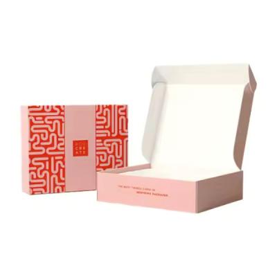 Shipping Mailer Box Pink Cosmetic Set Mailing Skin Care Corrugated Boxes