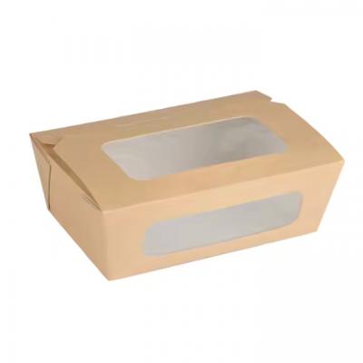 Soft Kraft Paper Salad Packing Box Custom Printed Disposable Eco Friendly Packaging