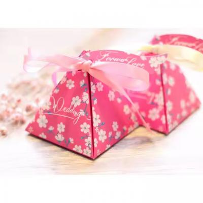 Pyramid Cute Sweet Paper Packaging Candy Box for Wedding Party