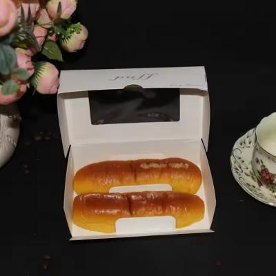 2packs,4packs,6packs White Bakery Flap Box Bread Box Packaging Window Box
