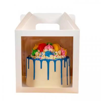 Transparent Open Window Portable 1 Piece Paper Bag Cake Box for Cake Decorating