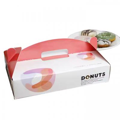 Custom Printed Rectangle Food Packaging Gable Paper Bakery Donut Boxes