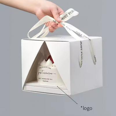 Luxury Transparent Clear Tiramisu Cake Cupcake Packaging Boxes Tall With Lid