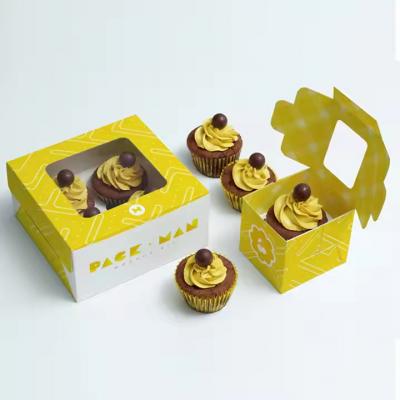 Custom Buy Bakery 4 Pack Cupcake Box with Window